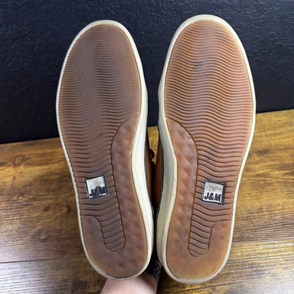 Johnston & Murphy J&M 1850 Prentiss 25-3210 Tan‎ Leather Sneakers Mens Size 12M